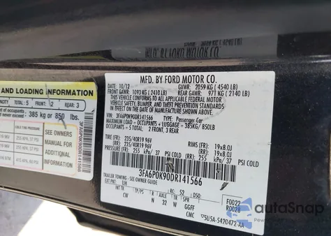 2013 Ford Fusion Titanium из США, поврежденный, VIN 3FA6P0K90DR141566